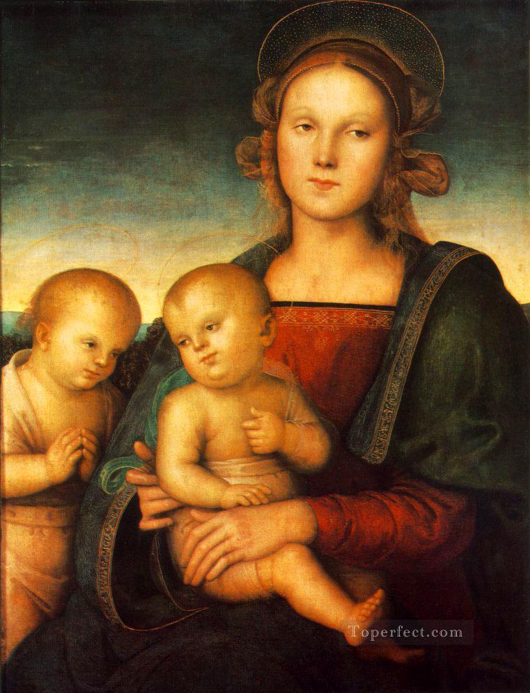 Virgen con el Niño y el pequeño San Juan 1497 Renacimiento Pietro Perugino Pintura al óleo